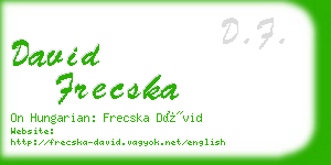 david frecska business card